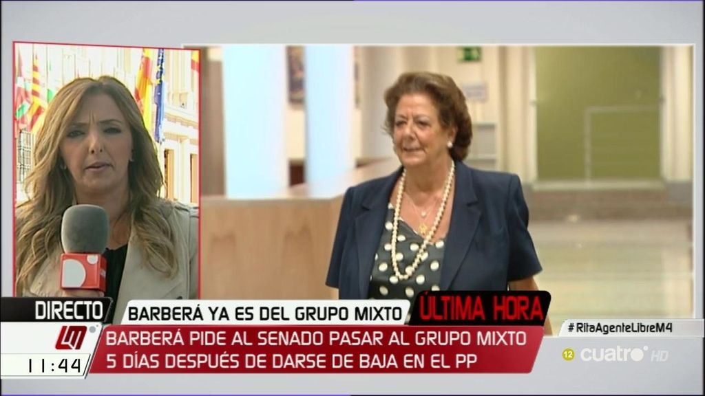 Rita Barberá cobrará 2.300€ más con su incorporación al grupo mixto
