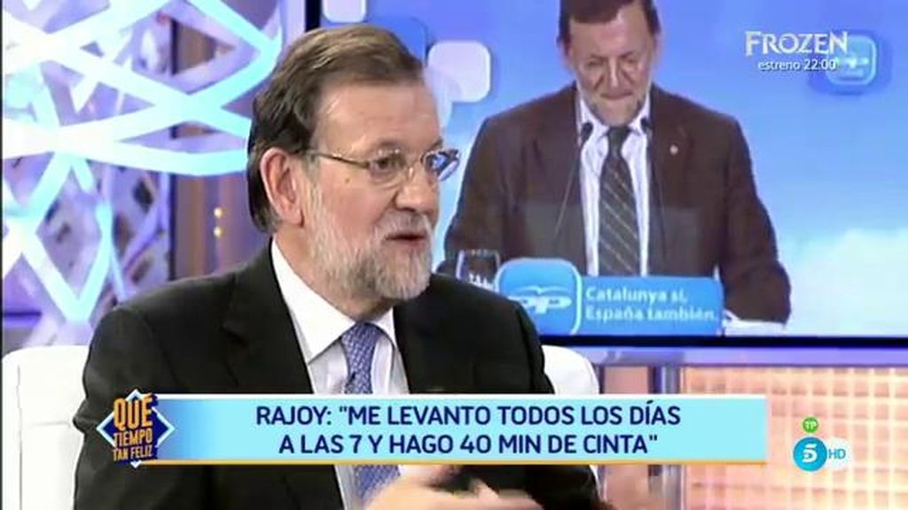 Rajoy desvela su lado más íntimo en 'QTTF': "Me levanto a las 7 y hago cinta y bicicleta"
