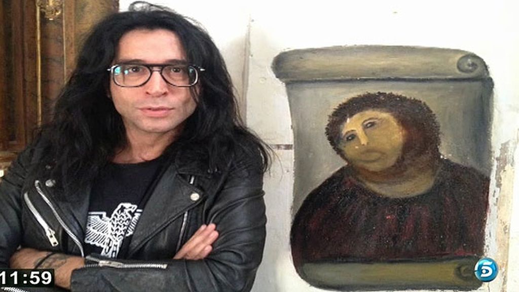 El cantante visitó Borja, pueblo donde se encuentra la pintura
