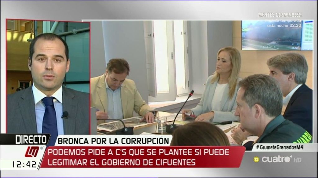 Aguado: “Por ahora, no hay ningún imputado en el Gobierno de Madrid y, por tanto, no se está incumpliendo el pacto anticorrupción”