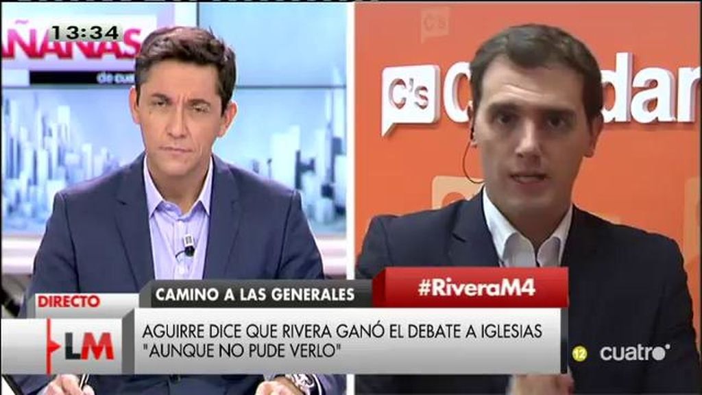 A. Rivera: "Discreparé con Podemos en cosas, pero estamos de acuerdo en debatir"