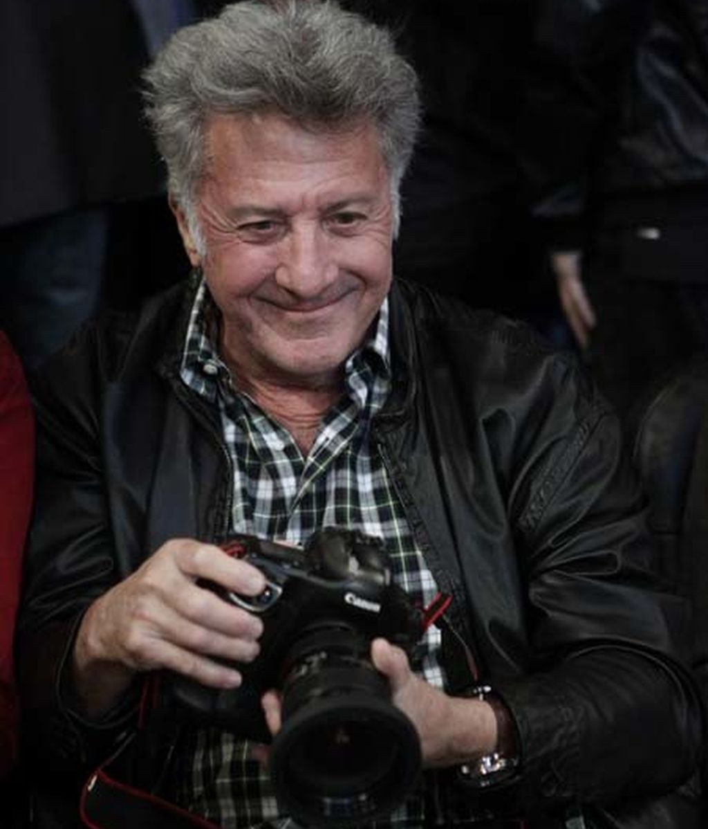 El doble ganador del Óscar Dustin Hoffman disfrutó en las gradas