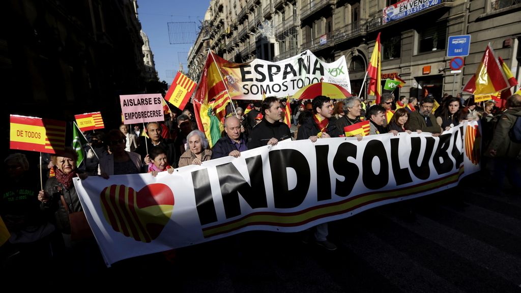 Manifestaciones en Cataluña a favor de la Constitución