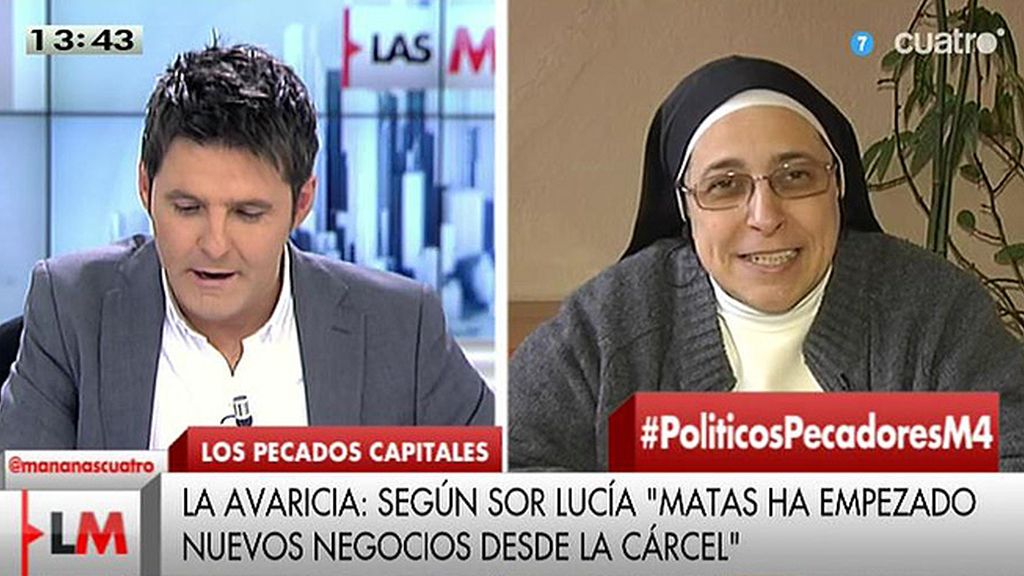 Sor Lucía Caram pone nombres de políticos a los pecados capitales