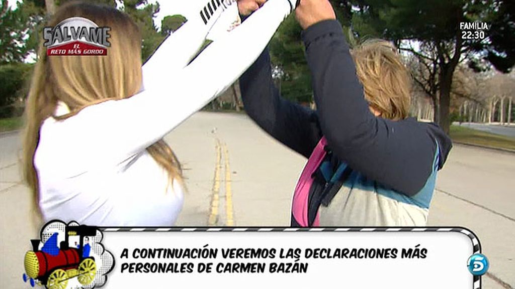 El primer entrenamiento de Carmen Bazán