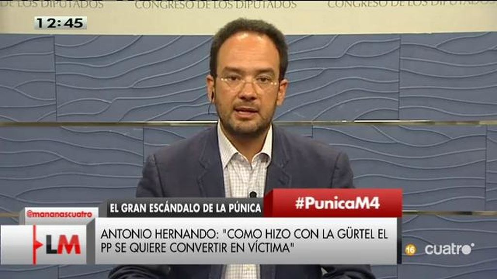 Antonio Hernando: “La Púnica podría ser un remake de la Gürtel”