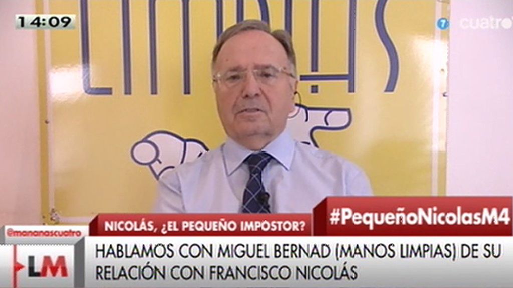 Miguel Bernard, sobre Francisco Nicolás: "Venía avalado, llegó con coche oficial y escolta, tenía que darle credibilidad"