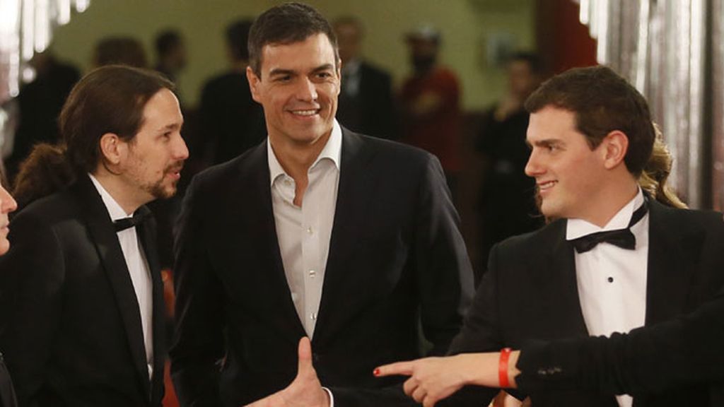 Sánchez, Iglesias y Rivera coinciden en la gran noche del cine español