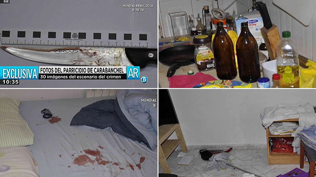 Las fotografías que hizo la policía en la casa del parricida de Carabanchel, en exclusiva