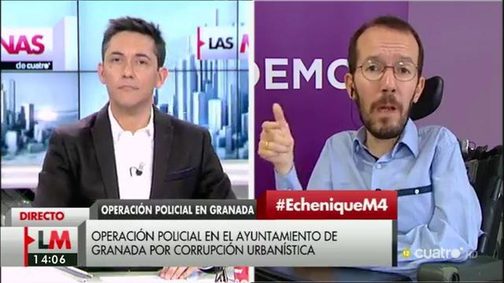 Echenique: “Hay que celebrar la actitud de C’s en Granada pero hay que reprobar su actitud en Madrid y en las negociaciones”