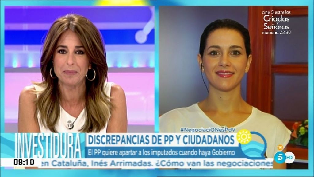 Inés Arrimadas: "El PP no puede pretender que los apoyos le caigan del cielo"