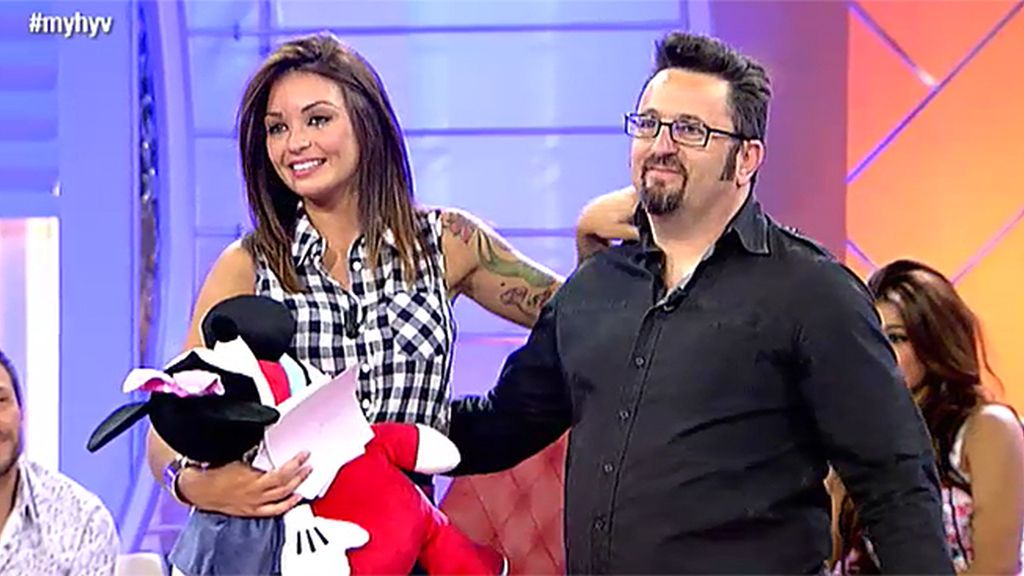 María, emocionadísima con su padre