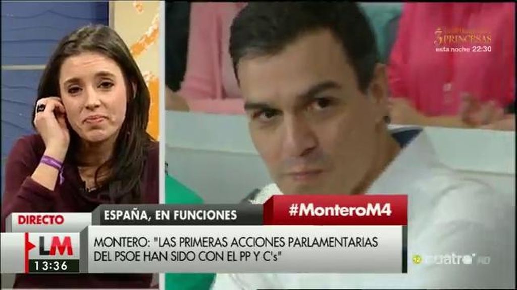 Irene Montero: "Sería una desgracia para España y el PSOE que gane la batalla la vieja guardia socialista"