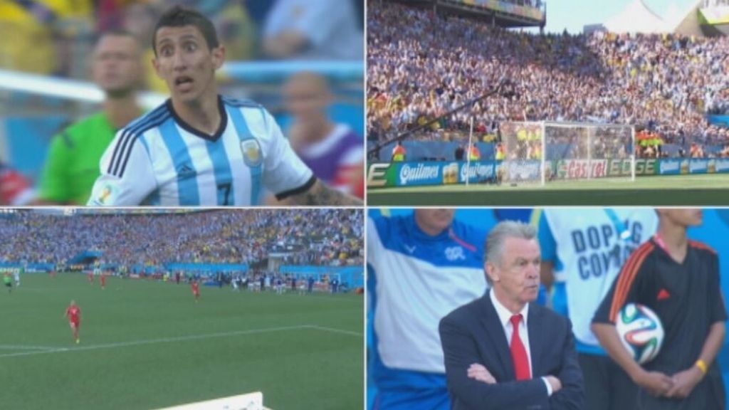 Gol de Di María, palo de Dzemaili y victoria y pase a cuartos de infarto para Argentina