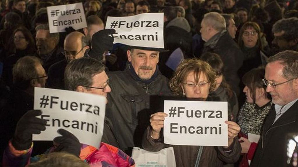 Manifestación en Barcelona en apoyo a la mujer herida en la carga policial