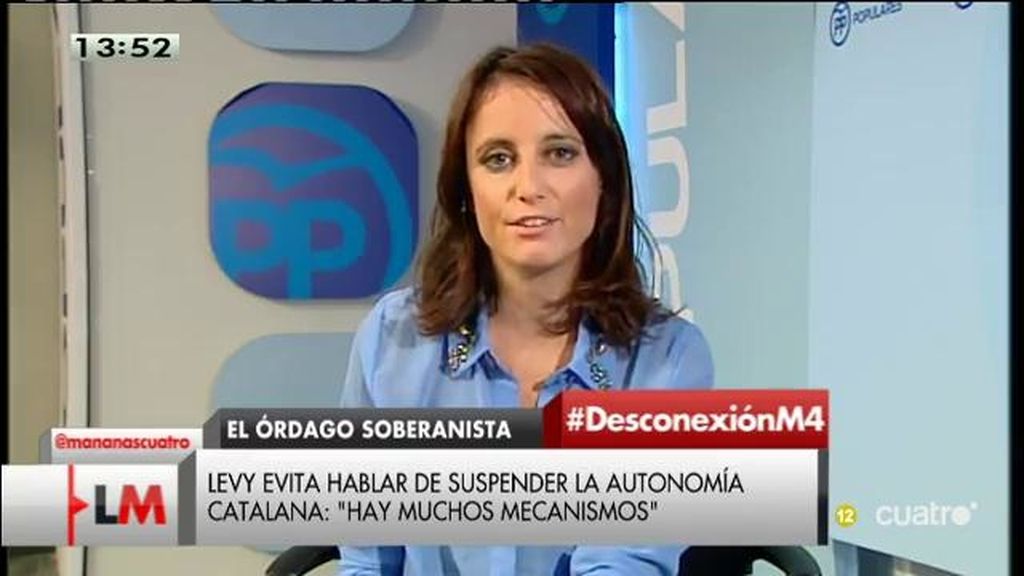 Andrea Levy: “El gobierno de España actuará sin complejos para dar una respuesta democrática al desafío independentista”