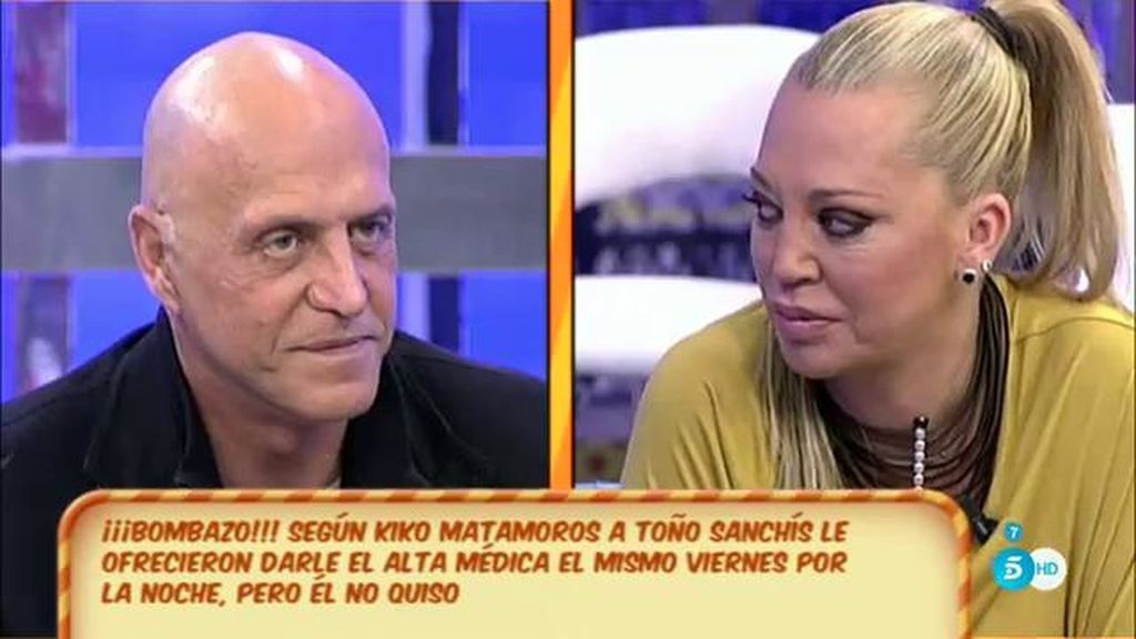Kiko Matamoros: "Toño pidió quedarse en el hospital a pesar de tener el alta a la 1"