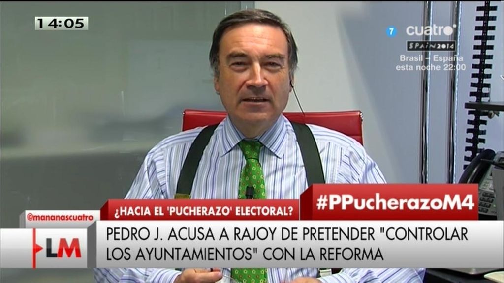 Pedro J.: "El PP quiere cambiar el reglamento a falta de 17 minutos de partido”