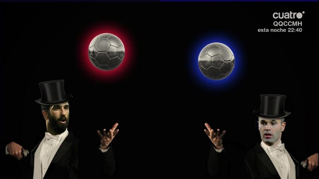 Pongan el vídeo a grabar hoy juegan dos magos: Arda Turan vs Andrés Iniesta