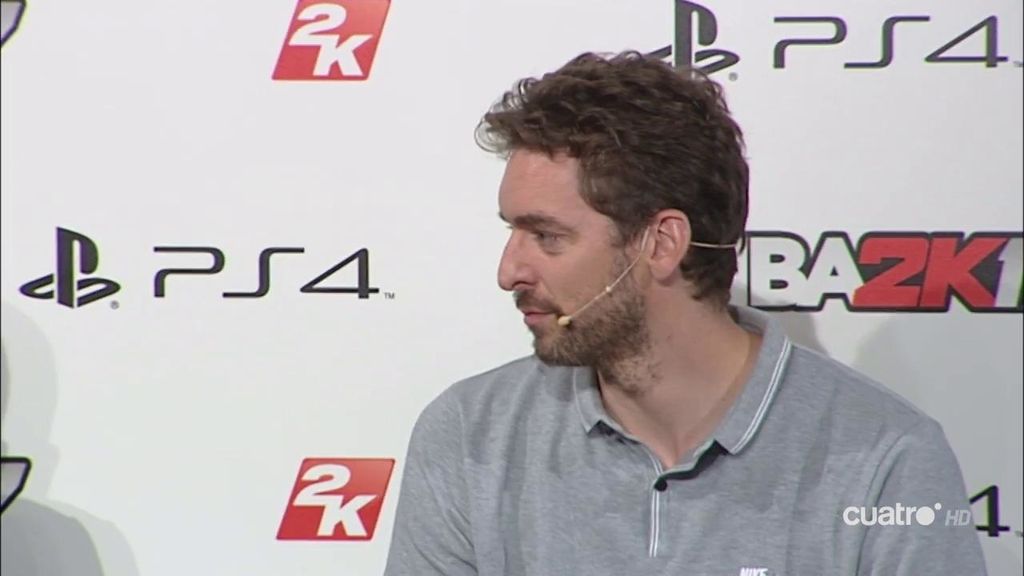 Pau Gasol presenta el NBA 2K17, videojuego del que es portada