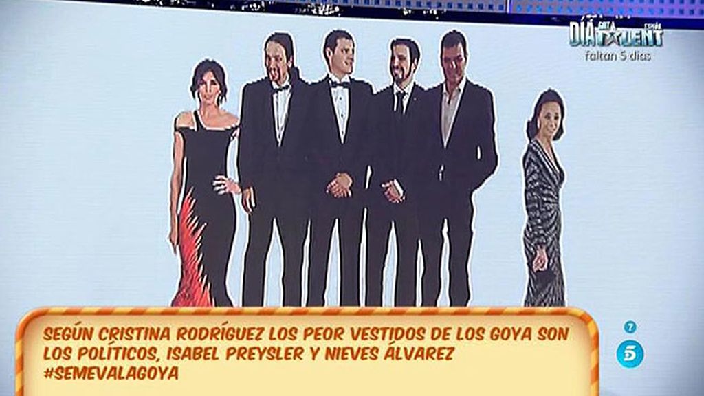 Los peores vestidos de los Goya son los políticos, Isabel Preysler y Nieves Álvarez