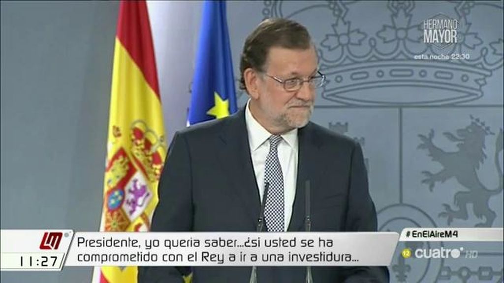 Rajoy elude hasta en cinco ocasiones aclarar si irá a la investidura