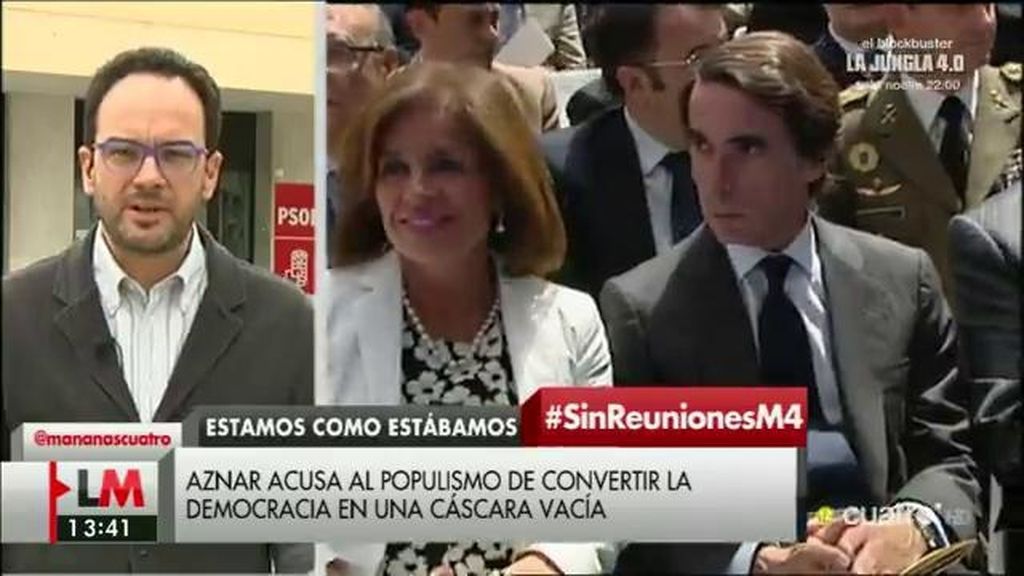 Antonio Hernando: “Aznar sigue siendo el mismo radical que fue en los últimos años de su gobierno”