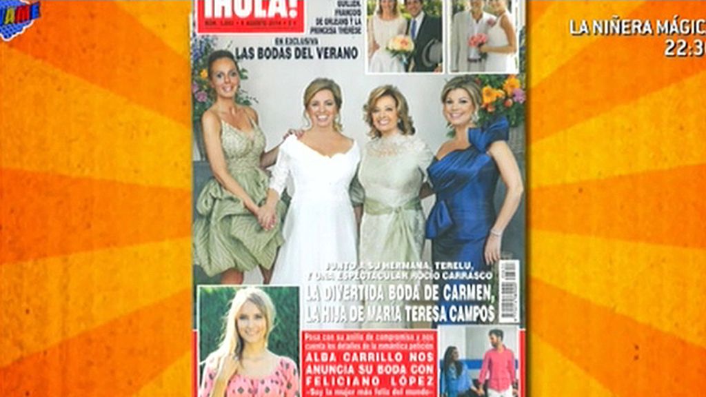La revista '¡Hola!' nos muestra en portada la boda de Carmen, hija de Mª Teresa Campos