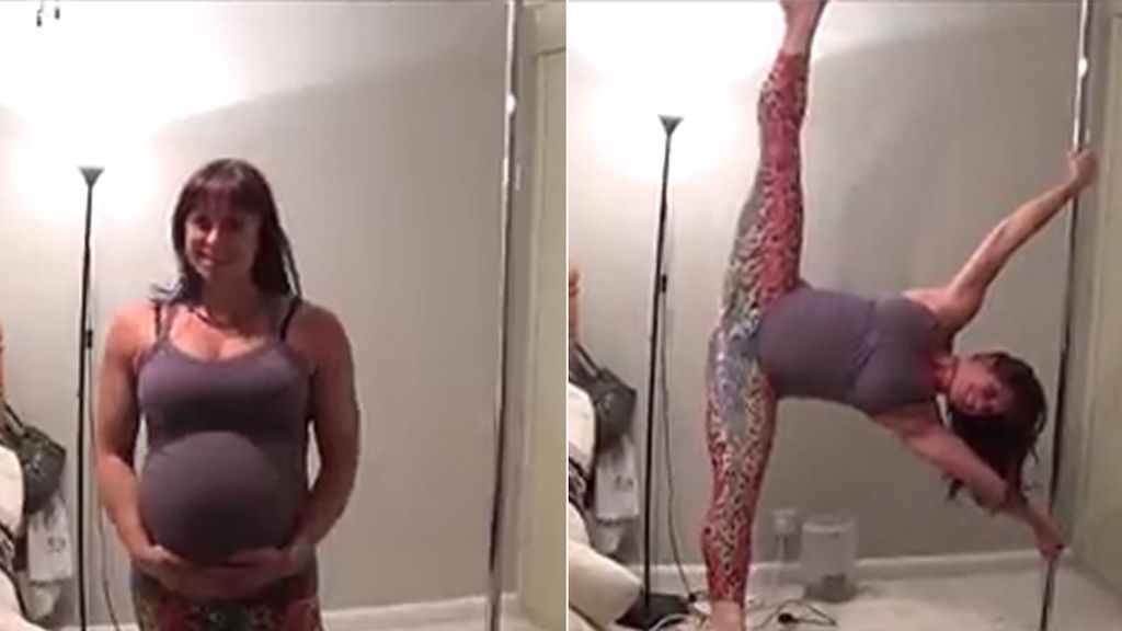 Una embarazada hace ‘pole dancing’ justo después de romper aguas