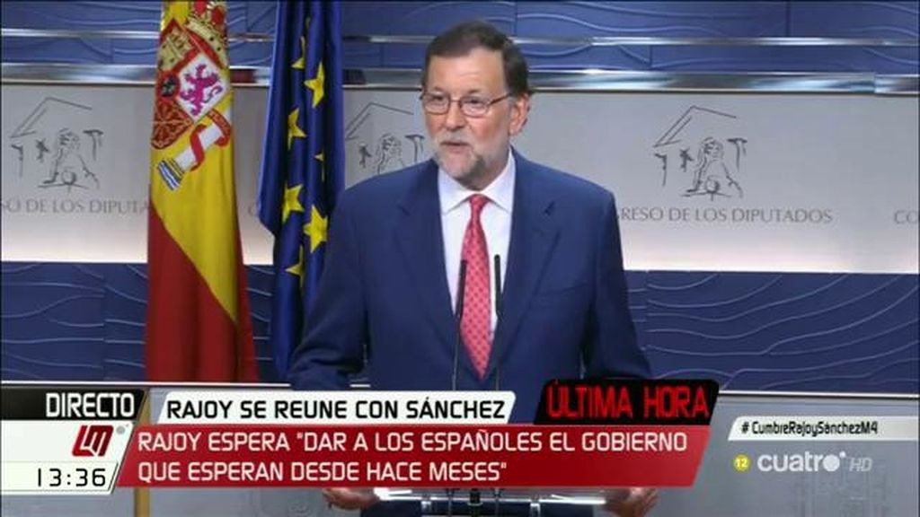 Rajoy: “La única alternativa a esta propuesta sería la repetición de elecciones”