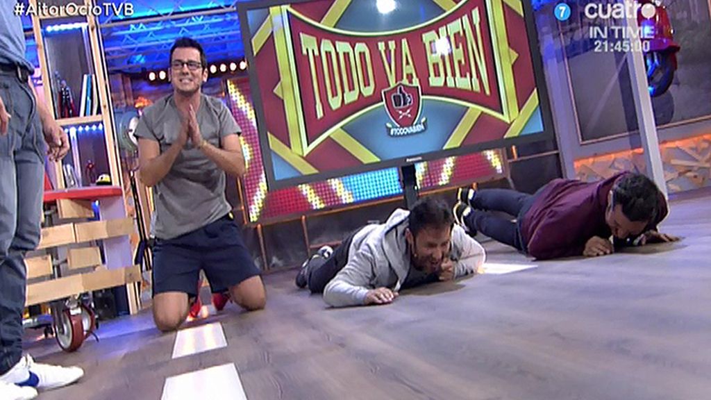 El entrenador de Aitor Ocio pone a Xavi, Iñaki y Carlos Pareja a hacer flexiones
