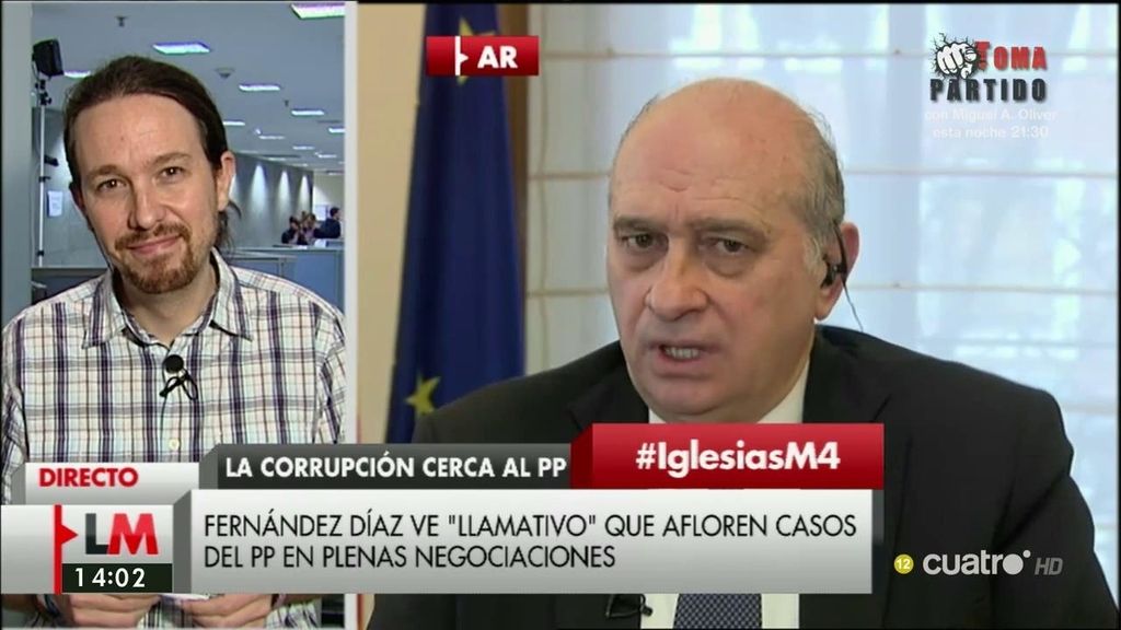 P. Iglesias: "Es gravísimo que el ministro del Interior utilice instituciones públicas para defender sus propios intereses"