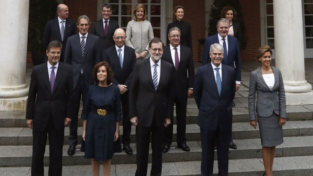 Foto de familia del nuevo Gobierno de Mariano Rajoy