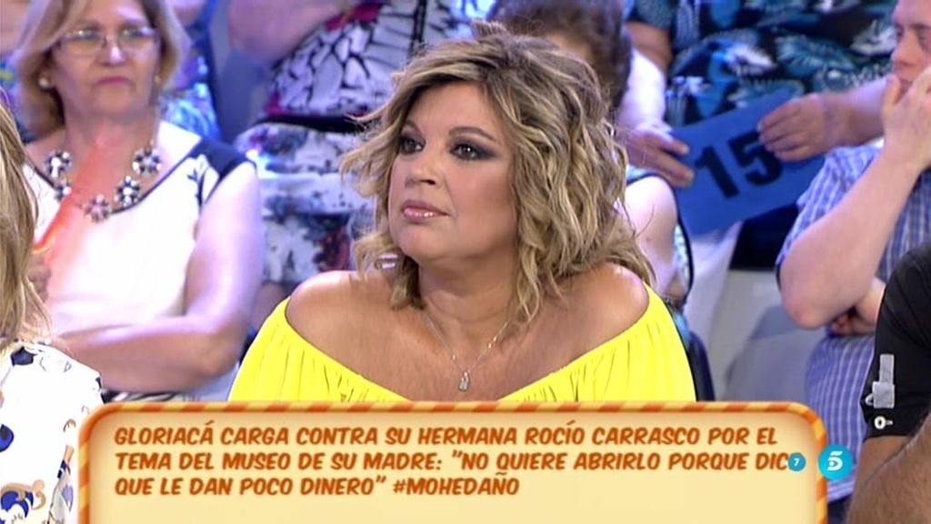 Terelu: “Rocío Carrasco no quiere tener nada que ver con la gestión del museo” Terelu: “Rocío Carrasco no quiere tener nada que ver con la gestión del museo”