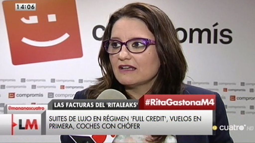 Mónica Oltra, de Barberá: “No tienen líneas rojas, pero sí nos han dejado números rojos