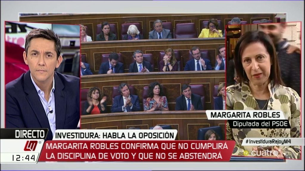 Margarita Robles: "Mi posición es muy clara, va a ser un no a Rajoy"