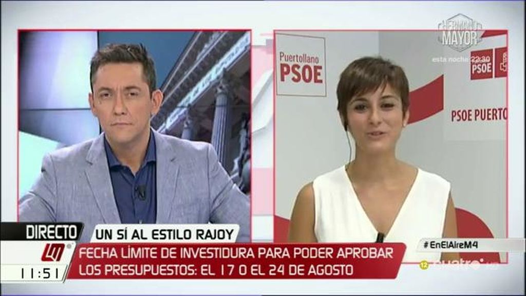 Isabel Rodríguez: "En esta ocasión Rajoy supera a Rajoy en su irresponsabilidad"