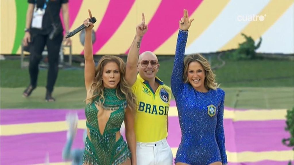 La actuación de Jennifer López, Pitbull y Claudia Leitte en la inauguración del Mundial