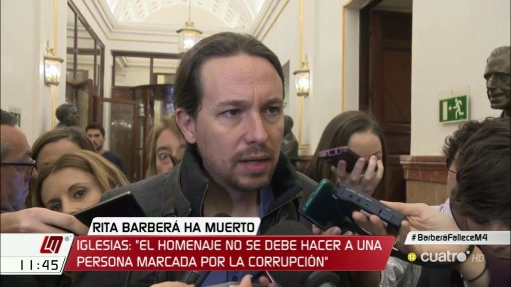 Pablo Iglesias: "Un homenaje político no debe hacerse a una persona cuya trayectoria está marcada por la corrupción"