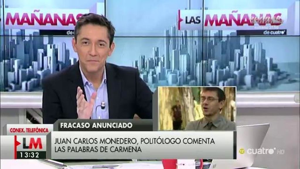 Monedero, tras la matización de Carmena: “Hay mucha cera ideológica en los oídos”