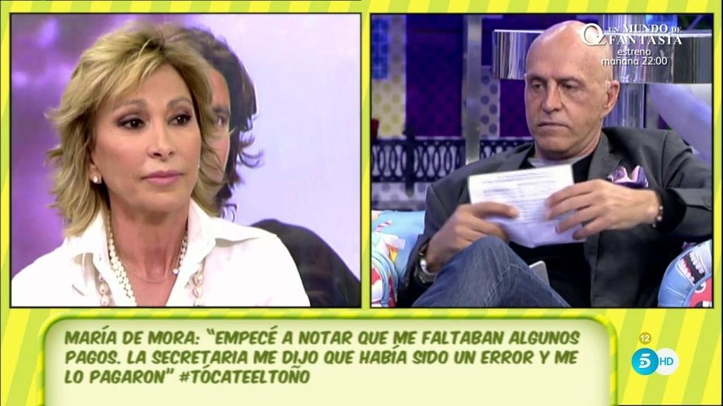 María de Mora: "Llamé a la secretaria de Toño y le dije que faltaban cuatro programas"