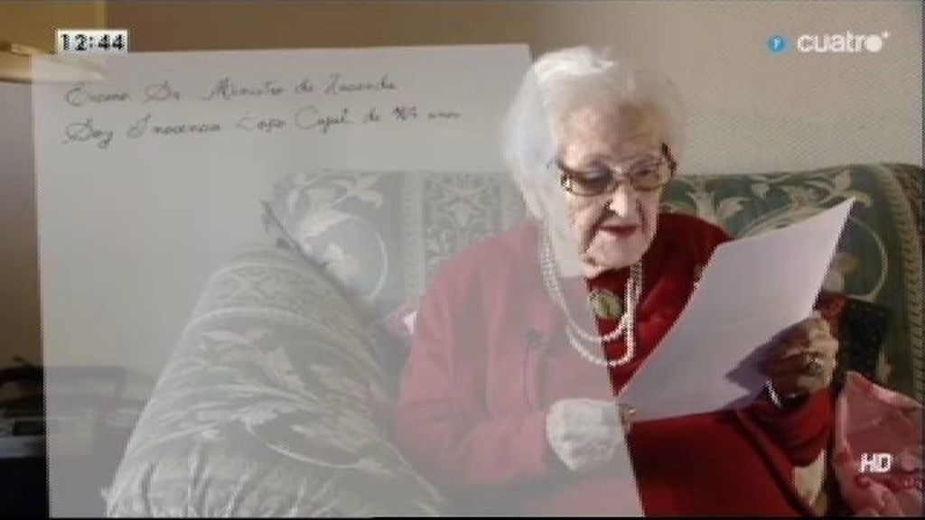 Inocencia, de 104 años, escribe una carta a Hacienda para evitar un desahucio