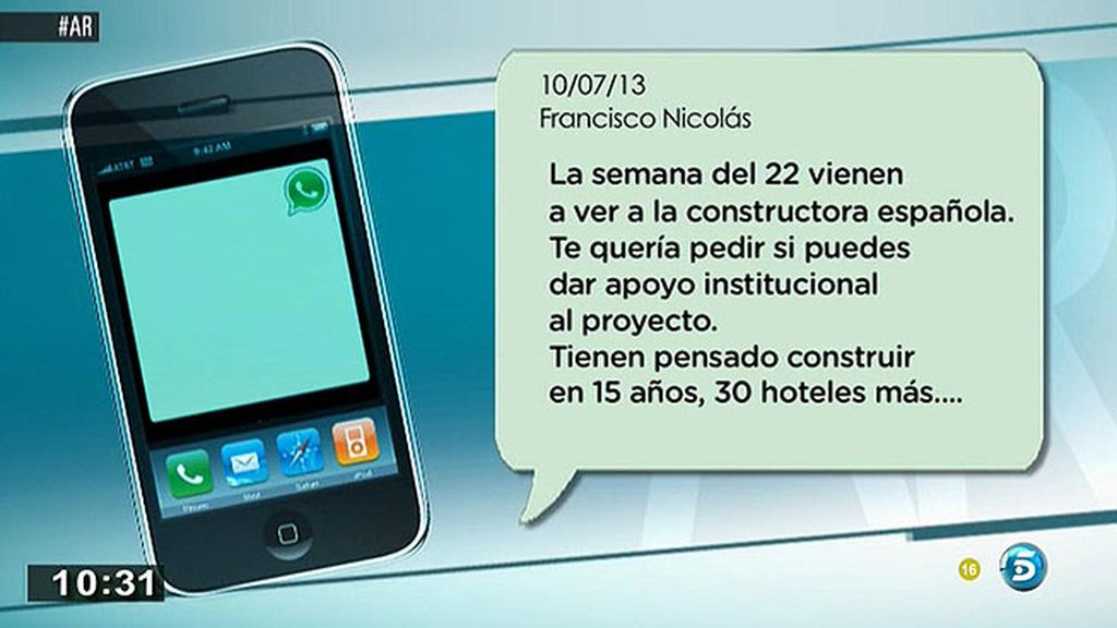 G. Legaz se comprometió a dar apoyo institucional a unos amigos de F. Nicolás