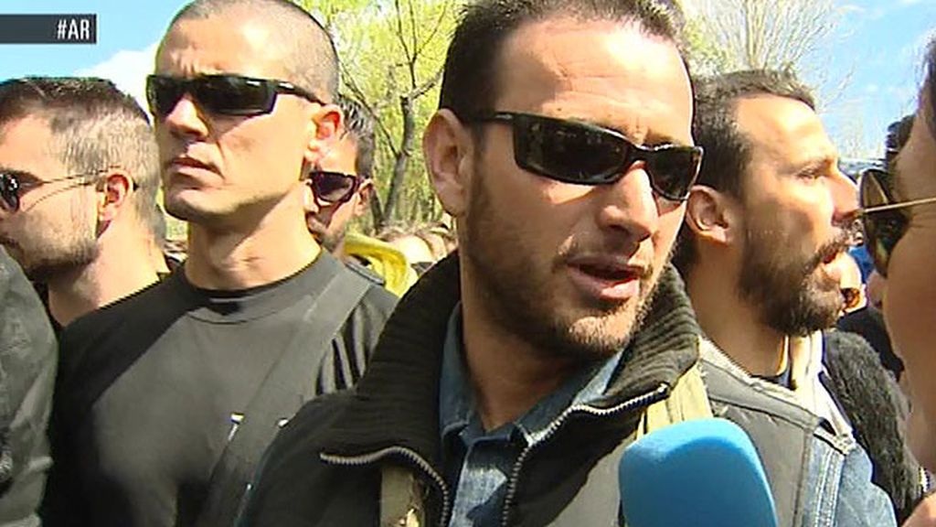 Los antidisturbios se manifiestan ante la sede de la policía en Madrid por los incidentes del 22M