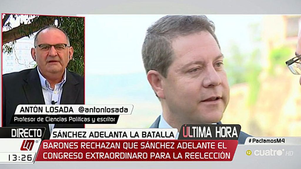 Antón Losada, a los barones socialistas: "Por favor, no disparen más a Sánchez"
