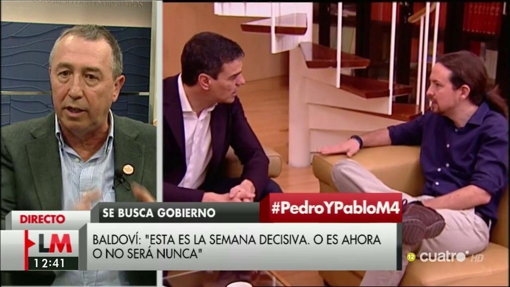 Baldoví, tras la reunión de Sánchez e Iglesias: “O es ahora, o no será nunca”