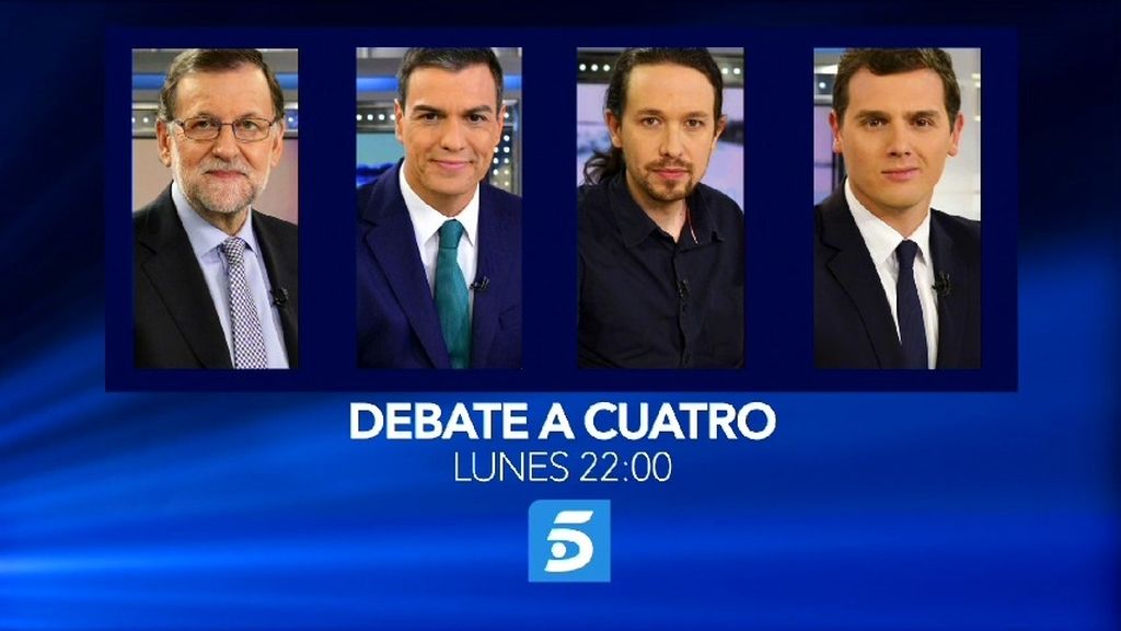 Los principales líderes políticos, en un debate a cuatro, en Telecinco