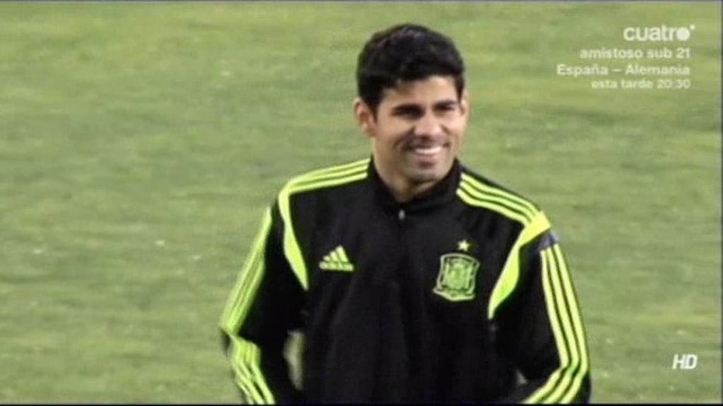 El primer día de Diego Costa en la Selección es todo risas y buen rollo