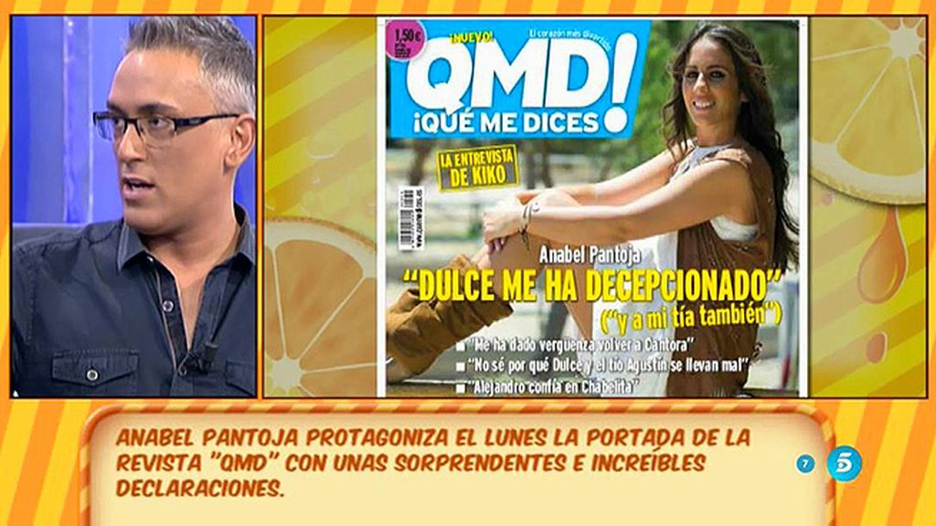 Anabel Pantoja, en la portada de 'QMD!': "Dulce me ha decepcionado"