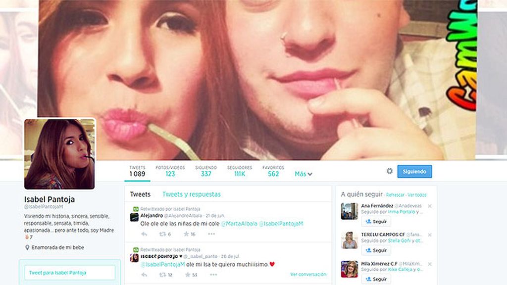Chabelita y Alberto Isla cambián sus fotos de sus perfiles de Twitter